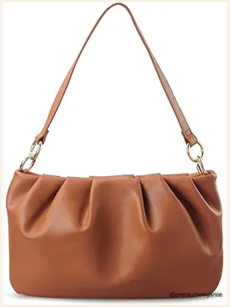 Ruched Hobo Bag Convertible Crossbody Clutch Soft Faux Leather Shoulder Bag